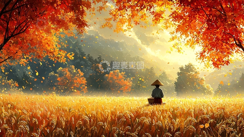 高清大图下载【趣麦麦图】秋日暖阳下的田野静谧