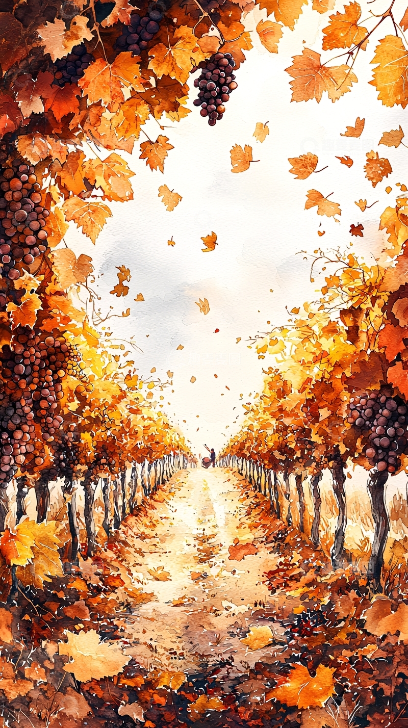 高清大图下载【趣麦麦图】秋季葡萄园