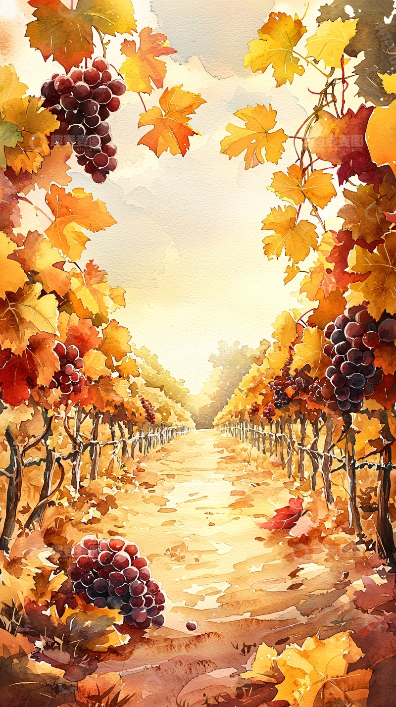 高清大图下载【趣麦麦图】秋季葡萄园