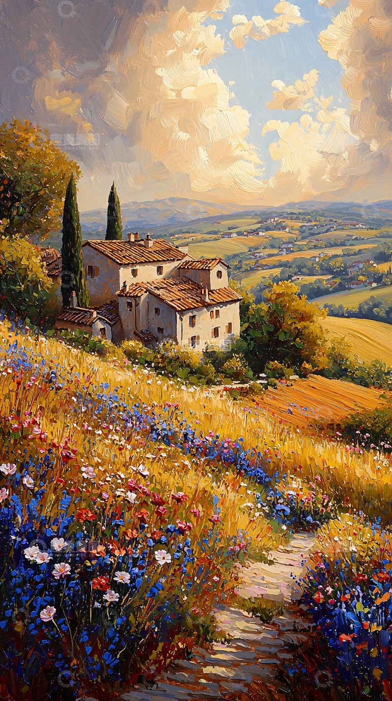 高清大图下载【趣麦麦图】田园风光油画