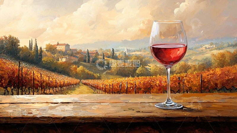 高清大图下载【趣麦麦图】托斯卡纳红酒秋景