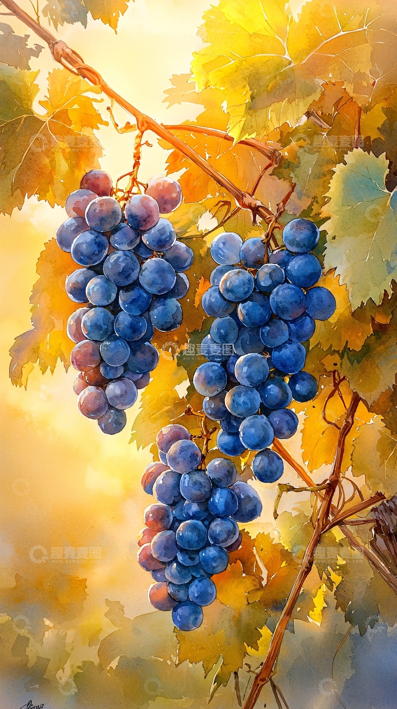 高清大图下载【趣麦麦图】阳光下成熟的葡萄