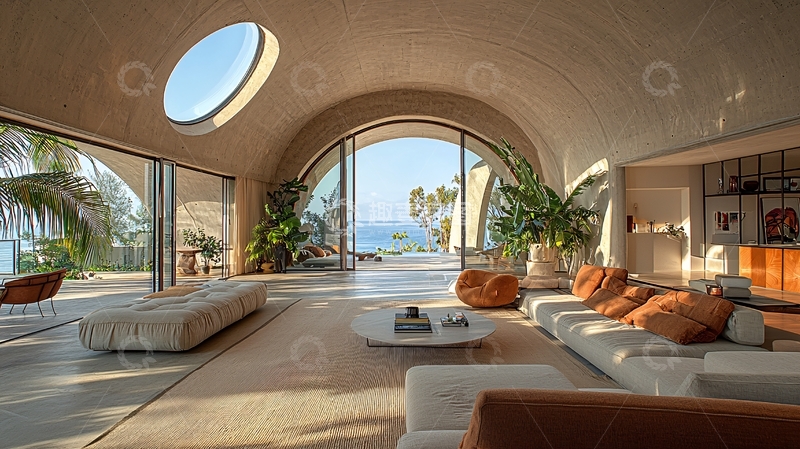 高清大图下载【趣麦麦图】海景别墅客厅室内设计