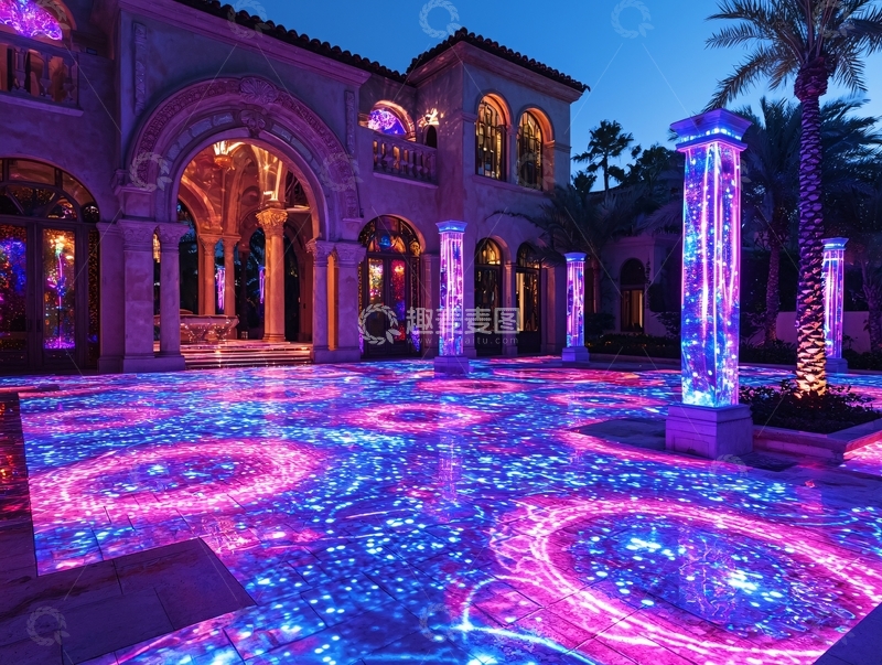 高清大图下载【趣麦麦图】梦幻别墅夜景