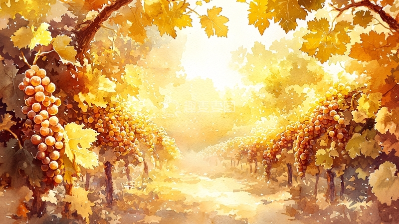 高清大图下载【趣麦麦图】秋日葡萄园风景