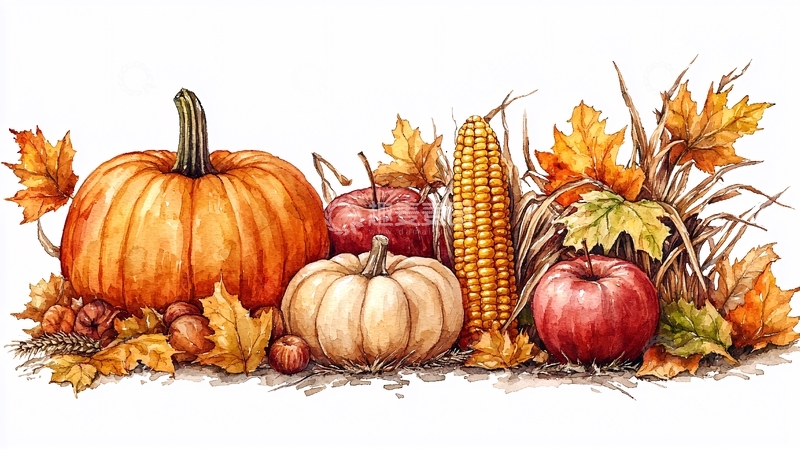 高清大图下载【趣麦麦图】秋收丰收图