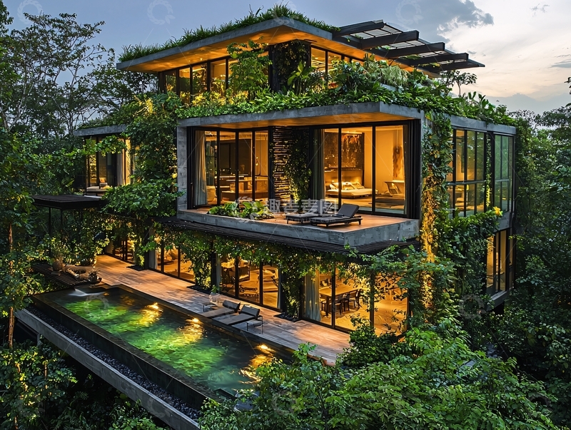 高清大图下载【趣麦麦图】绿色生态别墅