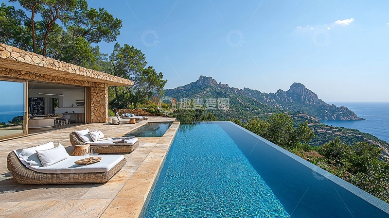 高清大图下载【趣麦麦图】海景别墅无边泳池