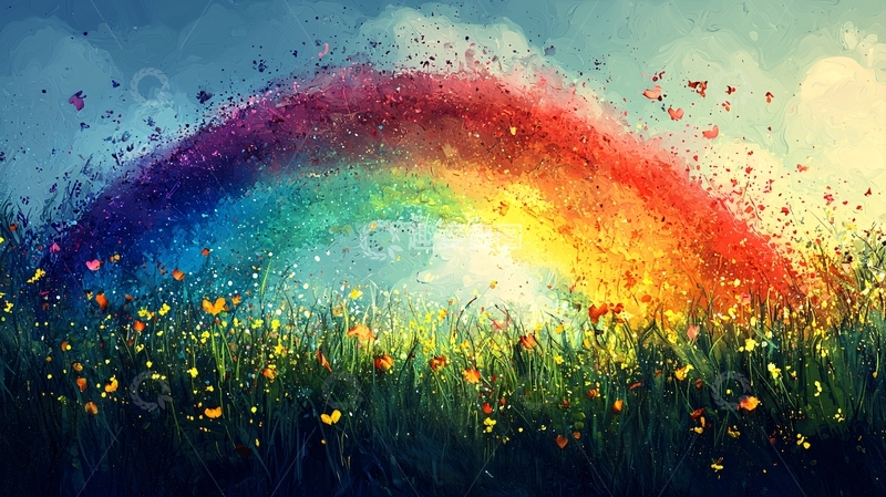 高清大图下载【趣麦麦图】彩虹花田