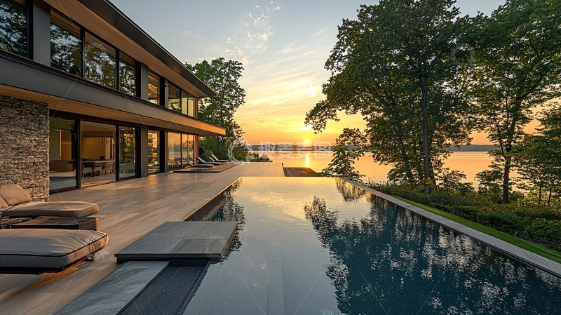 高清大图下载【趣麦麦图】湖景别墅