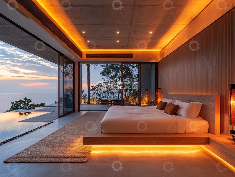 高清大图下载【趣麦麦图】极简风海景卧室