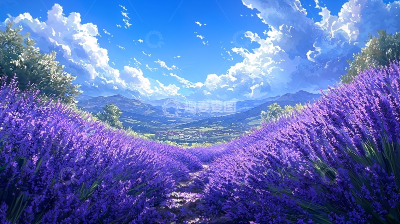 高清大图下载【趣麦麦图】薰衣草田园风景