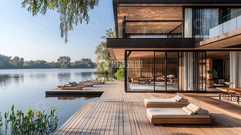 高清大图下载【趣麦麦图】湖景别墅