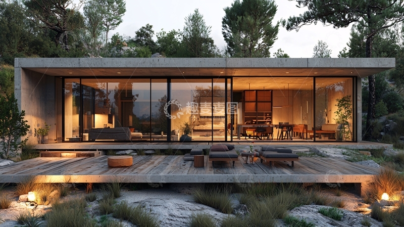 高清大图下载【趣麦麦图】现代简约混凝土住宅