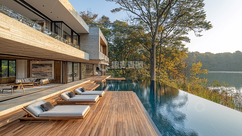 高清大图下载【趣麦麦图】湖景别墅