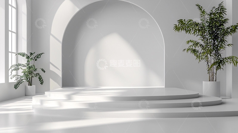 高清大图下载【趣麦麦图】极简白色背景展示台