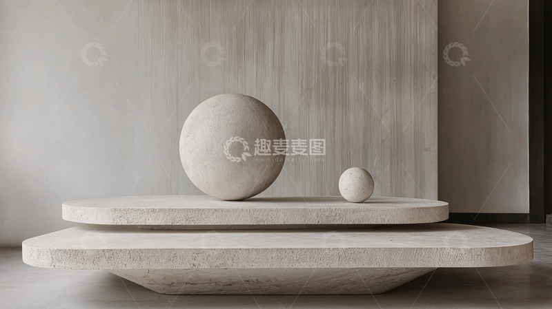高清大图下载【趣麦麦图】极简风水泥几何摆件