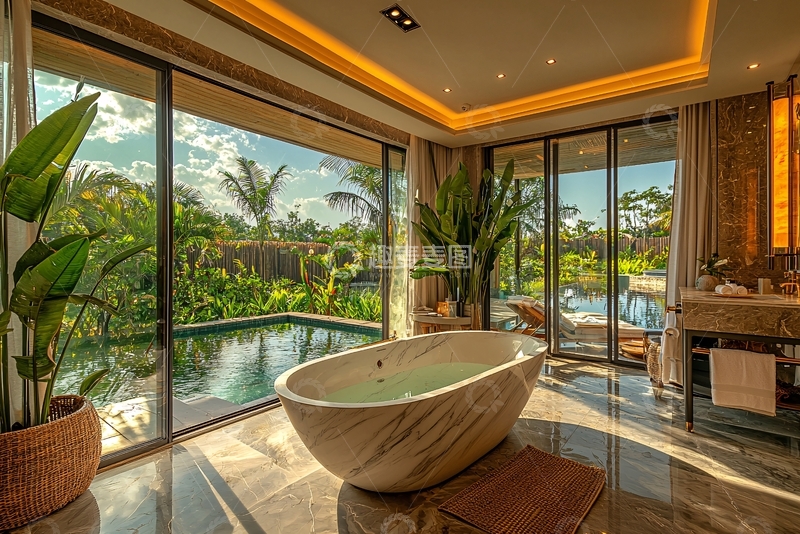 高清大图下载【趣麦麦图】豪华别墅独立浴缸