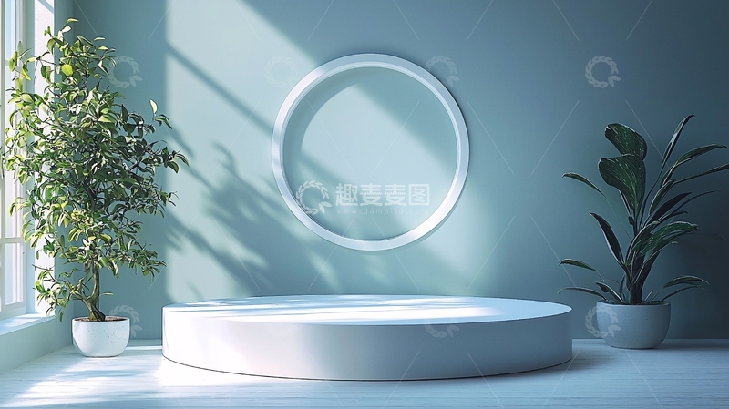 高清大图下载【趣麦麦图】极简风格产品展示圆形展台