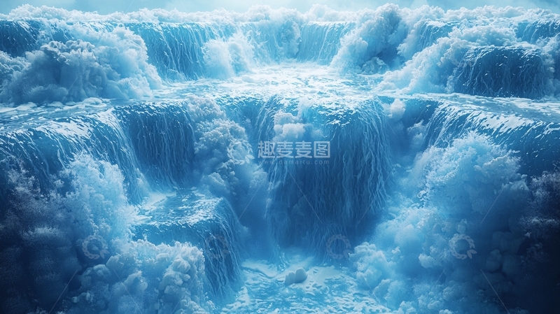 高清大图下载【趣麦麦图】冰川瀑布