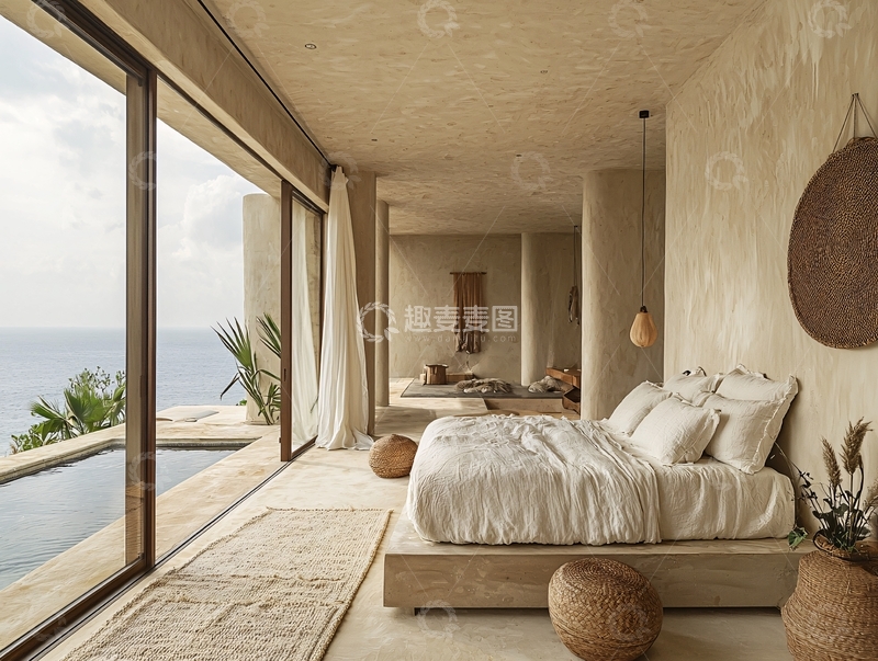 高清大图下载【趣麦麦图】极简风海景卧室