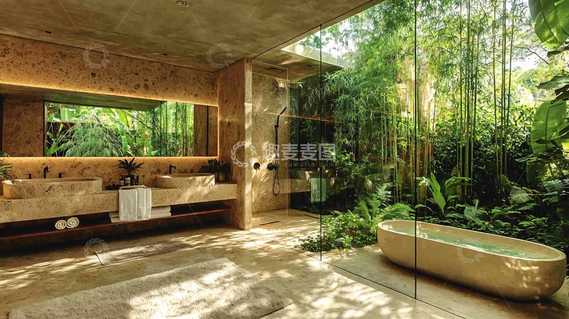 高清大图下载【趣麦麦图】自然采光浴室