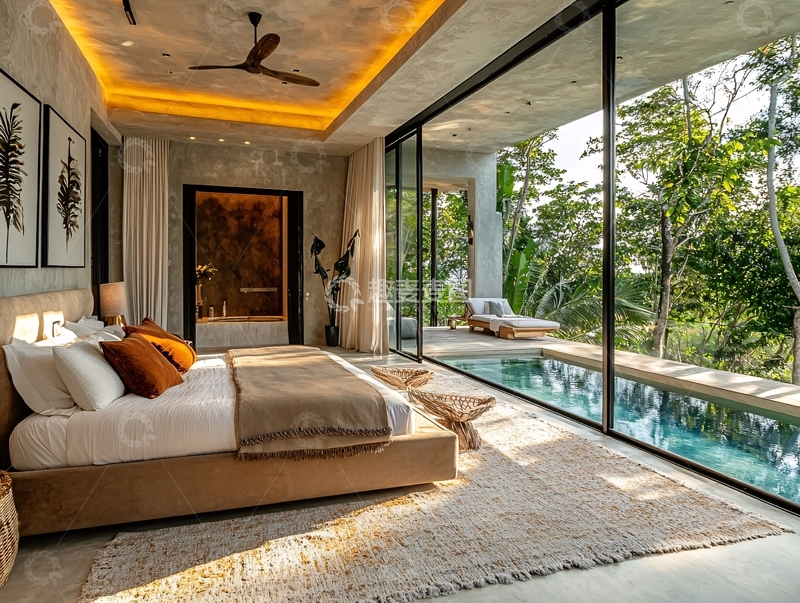 高清大图下载【趣麦麦图】现代简约别墅卧室设计