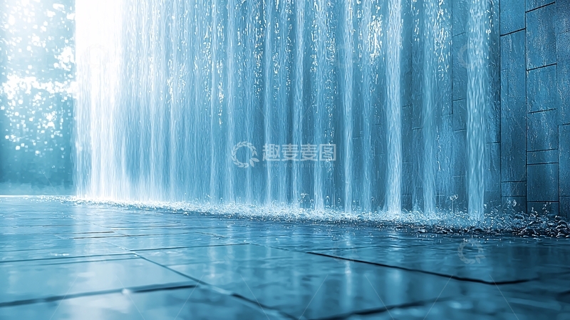 高清大图下载【趣麦麦图】蓝色水幕墙