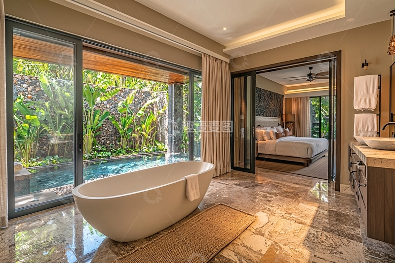 高清大图下载【趣麦麦图】豪华别墅私家泳池浴缸