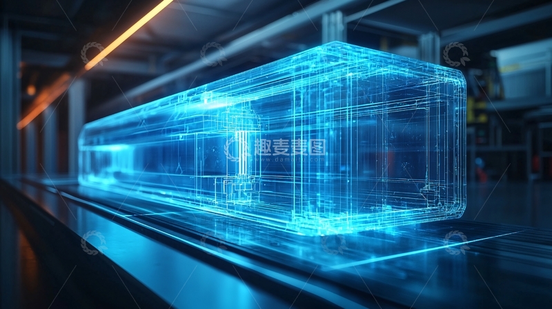 高清大图下载【趣麦麦图】蓝色透明列车模型