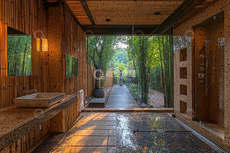 高清大图下载【趣麦麦图】木质浴室