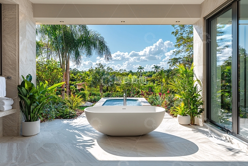 高清大图下载【趣麦麦图】户外浴缸