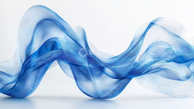 高清大图下载【趣麦麦图】蓝色飘逸丝绸质感