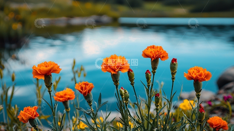 高清大图下载【趣麦麦图】橙色康乃馨