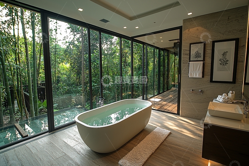高清大图下载【趣麦麦图】现代简约风格独立浴缸