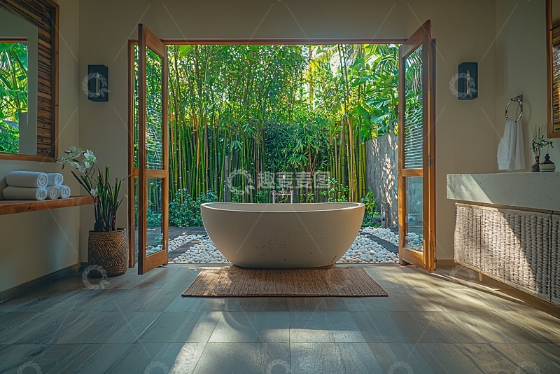 高清大图下载【趣麦麦图】户外浴缸