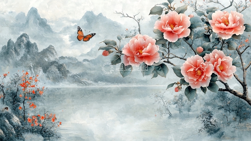 高清大图下载【趣麦麦图】水墨山水花鸟画