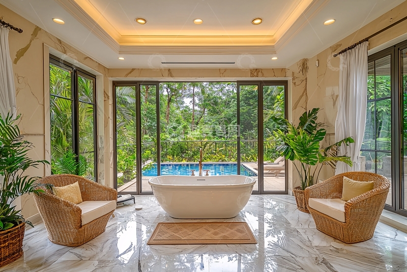 高清大图下载【趣麦麦图】豪华别墅独立浴缸景观