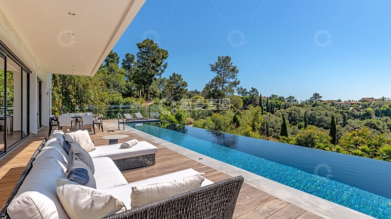 高清大图下载【趣麦麦图】现代泳池别墅景观