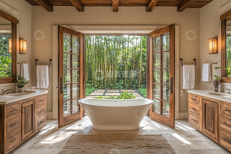 高清大图下载【趣麦麦图】木质浴室