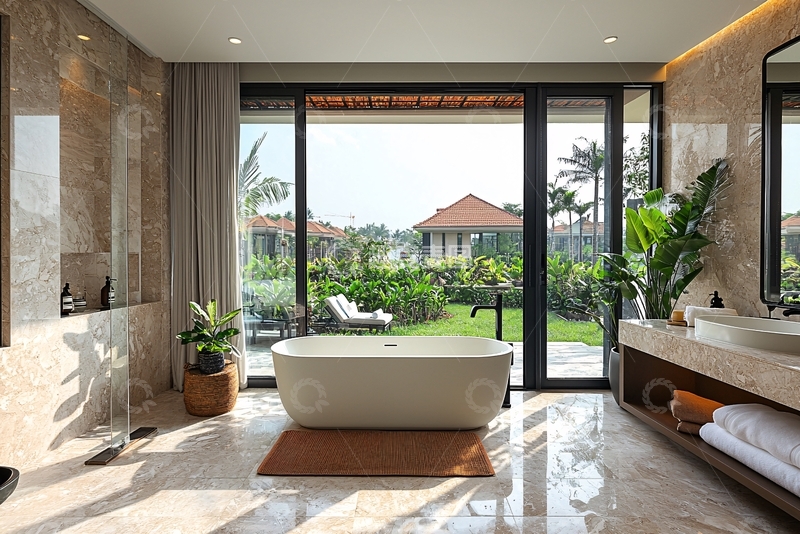 高清大图下载【趣麦麦图】现代奢华酒店浴室