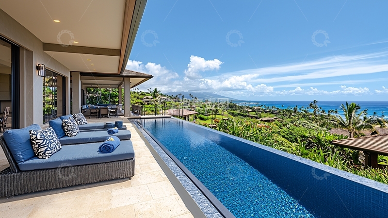 高清大图下载【趣麦麦图】无边泳池海景别墅