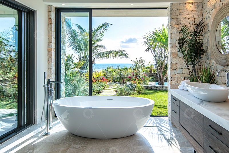 高清大图下载【趣麦麦图】现代简约海景浴缸