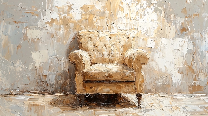 高清大图下载【趣麦麦图】老式扶手椅油画