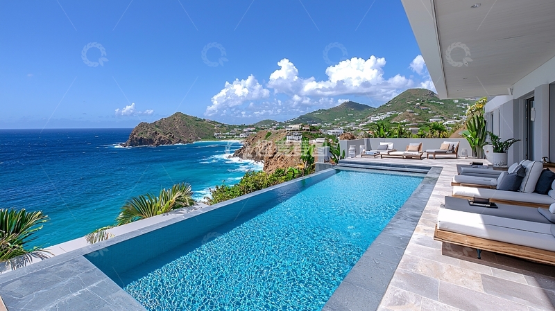 高清大图下载【趣麦麦图】海景别墅泳池