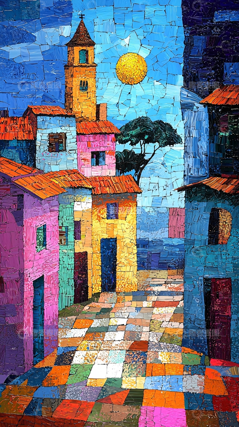 高清大图下载【趣麦麦图】彩色小镇