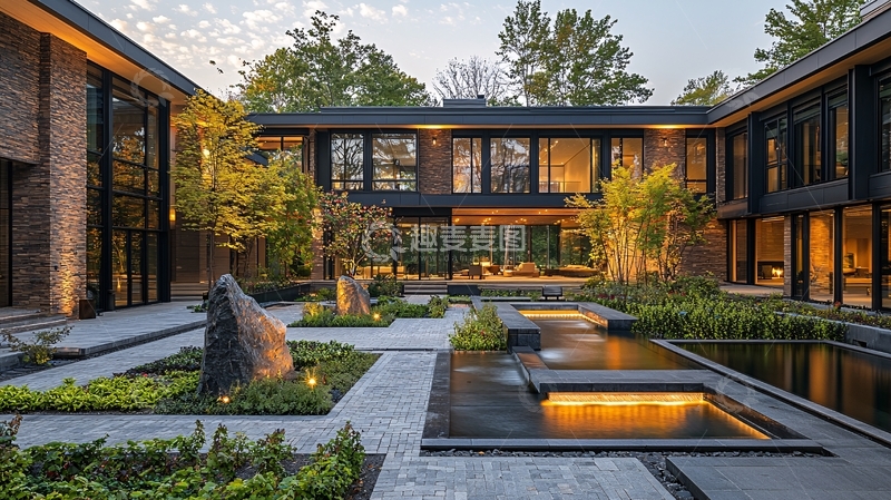 高清大图下载【趣麦麦图】现代简约庭院别墅