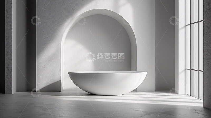 高清大图下载【趣麦麦图】极简风格白色浴缸