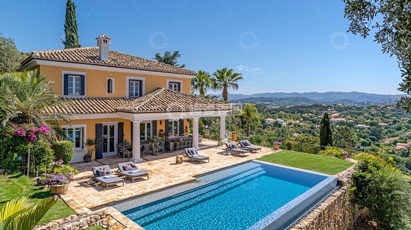 高清大图下载【趣麦麦图】阳光下的豪华别墅