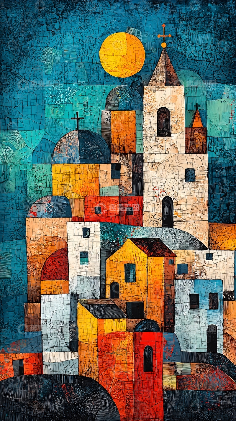 高清大图下载【趣麦麦图】夜色下的彩色小镇